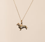 Solid Gold - Dachshund Necklace in 14k