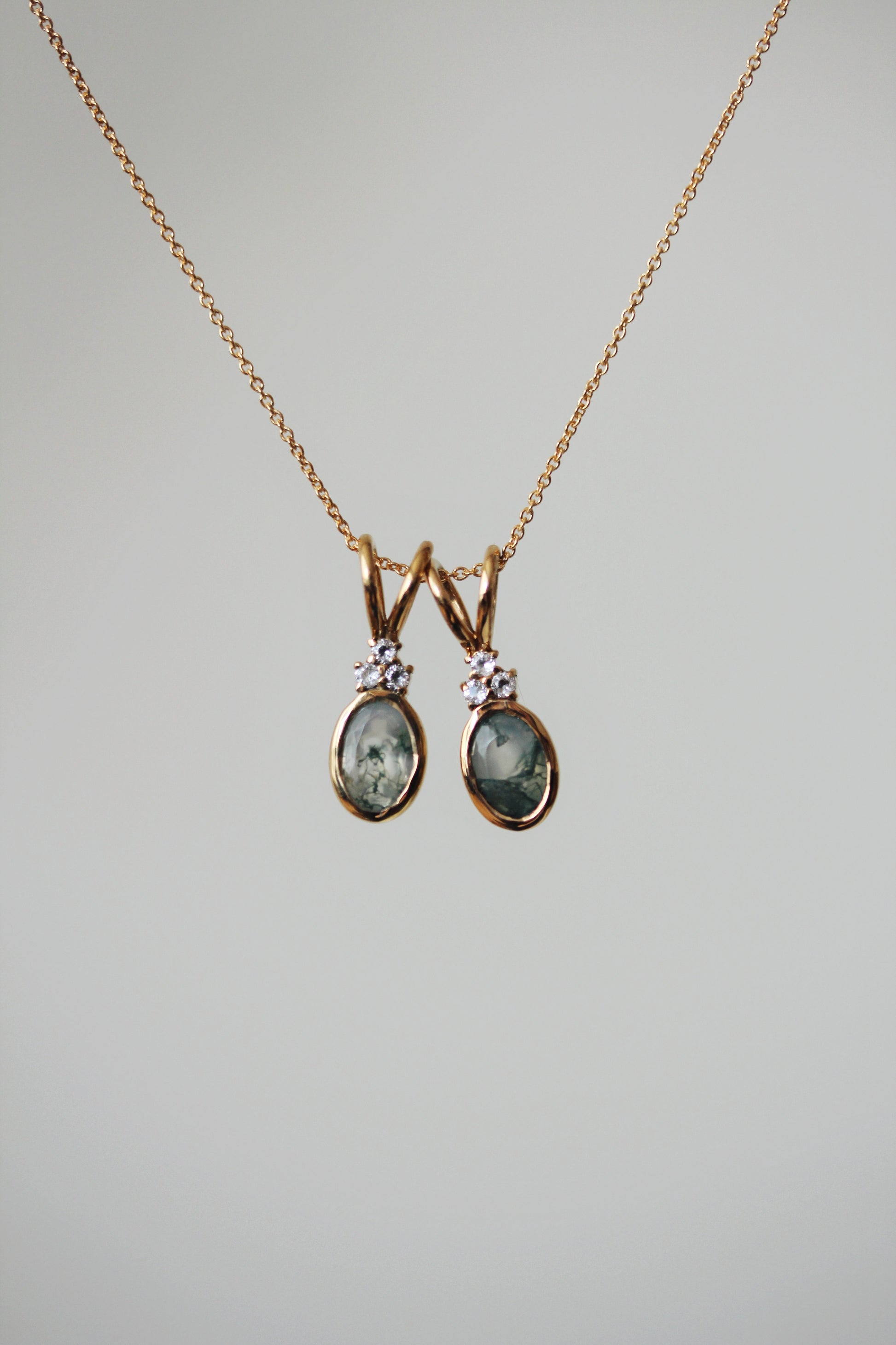 Aurora Necklace in Moss Agate