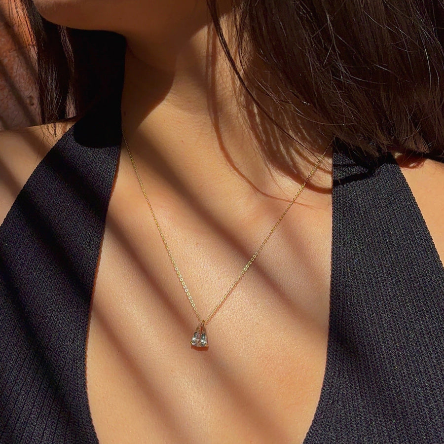 White Topaz Slider Necklace
