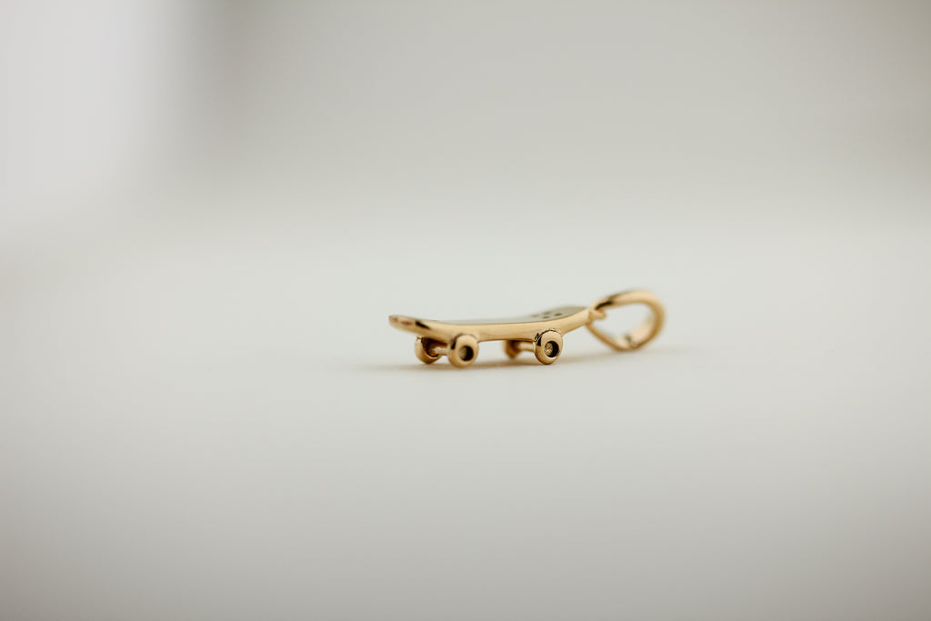 Tiny Skateboard Charm Necklace
