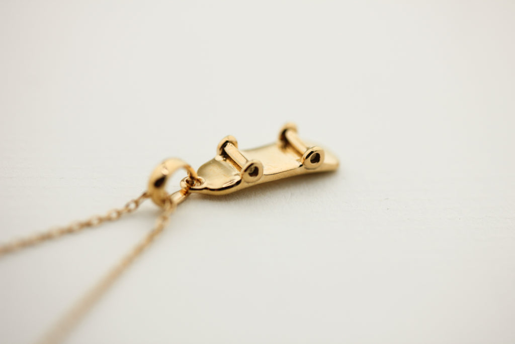 Tiny Skateboard Charm Necklace