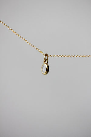 Mini White Topaz Oval Necklace