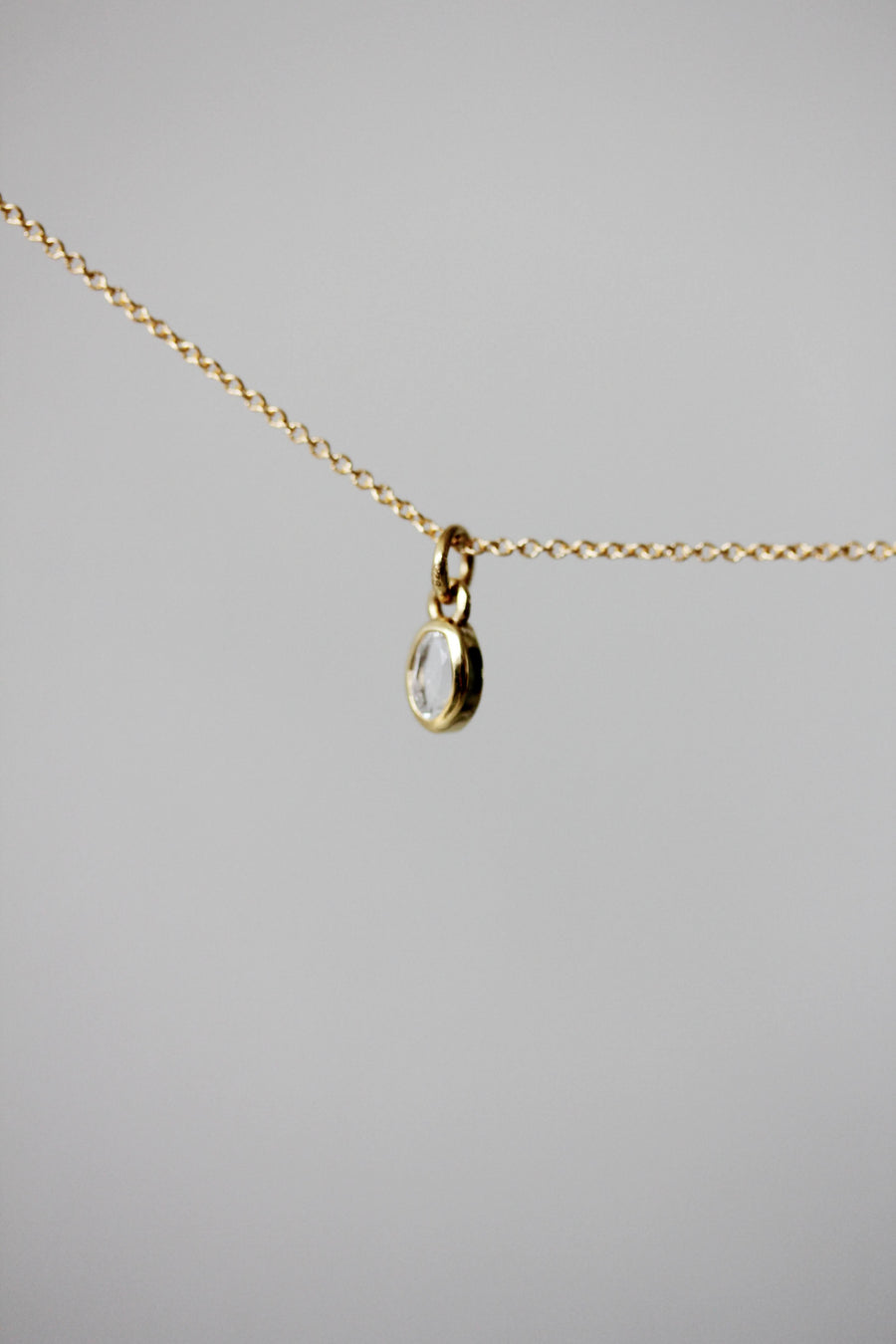Mini White Topaz Oval Necklace