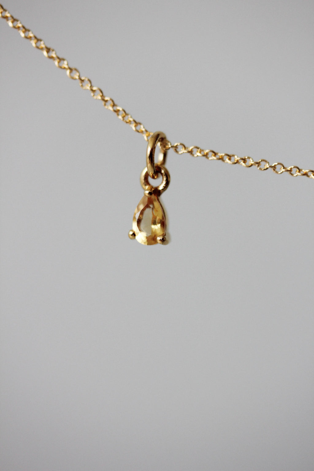 Mini Citrine Teardrop Necklace