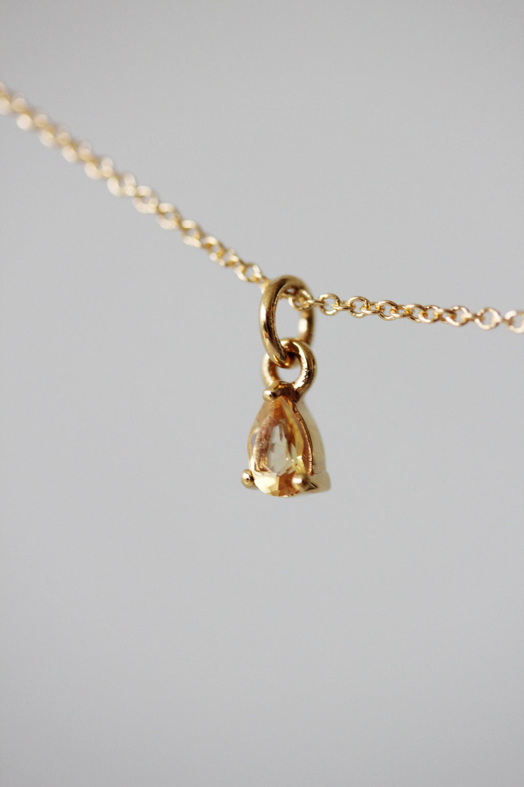 Mini Citrine Teardrop Necklace