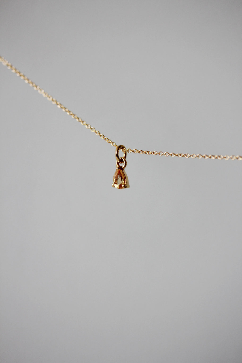 Mini Citrine Teardrop Necklace