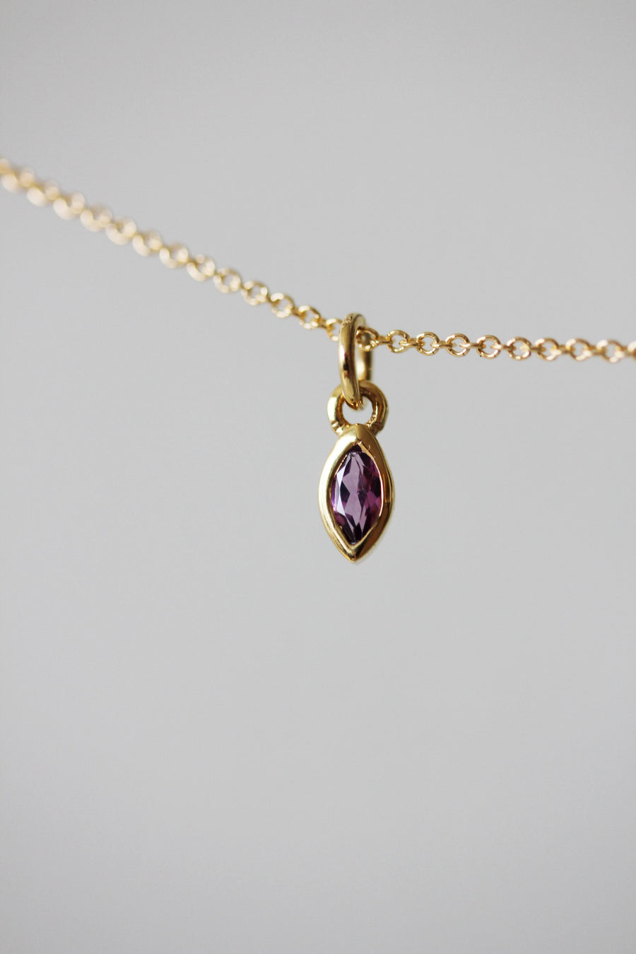 Mini Rhodolite Marquise Necklace