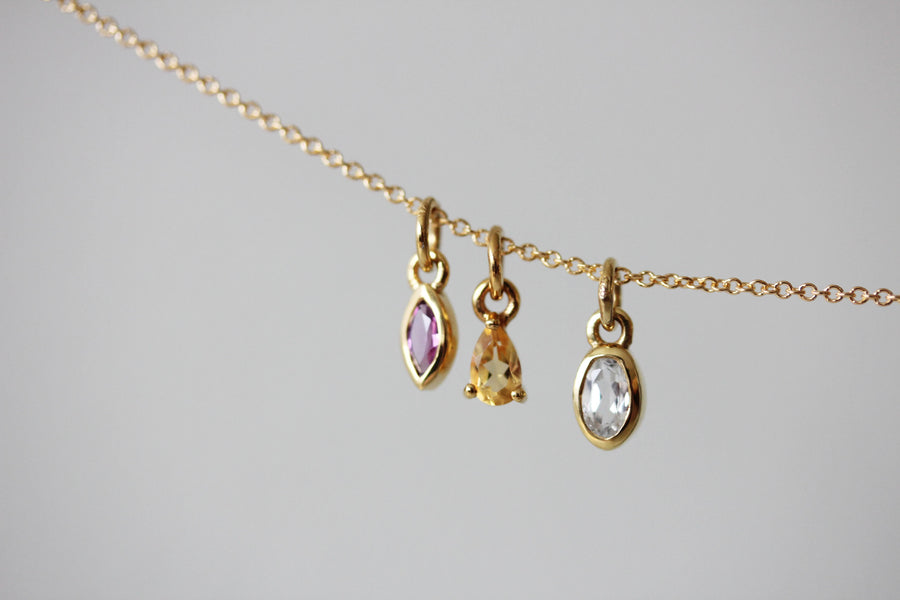 Mini White Topaz Oval Necklace