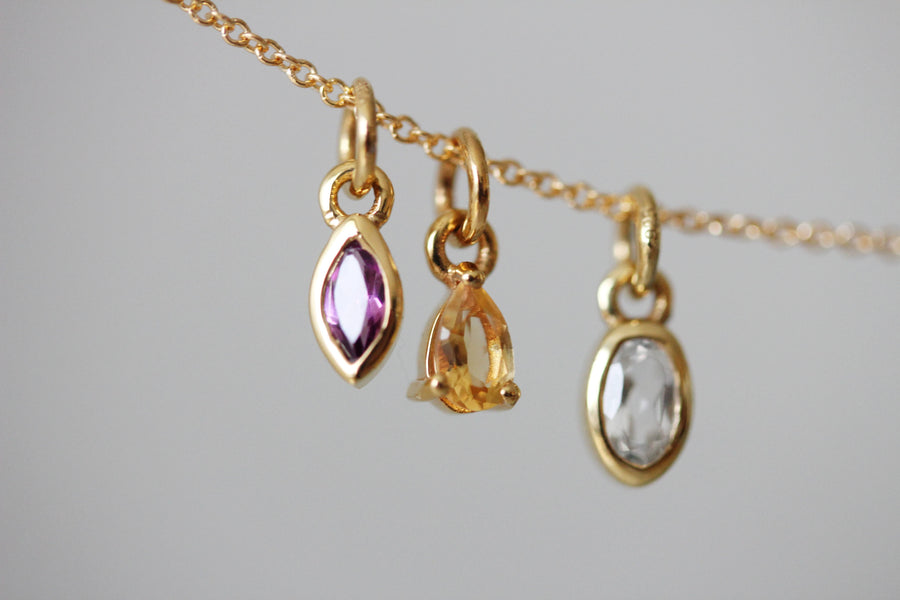 Mini Rhodolite Marquise Necklace