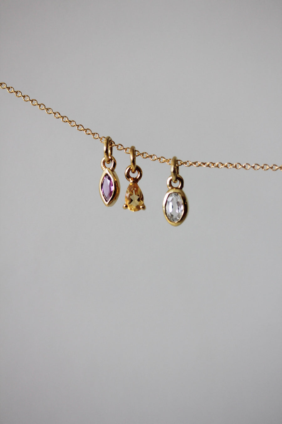 Mini White Topaz Oval Necklace