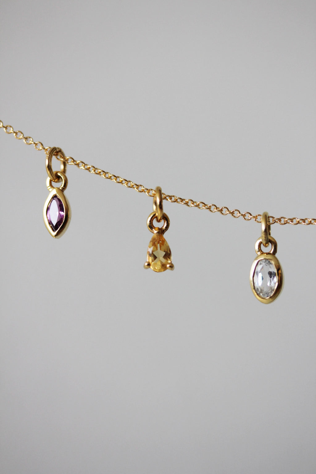 Mini Citrine Teardrop Necklace