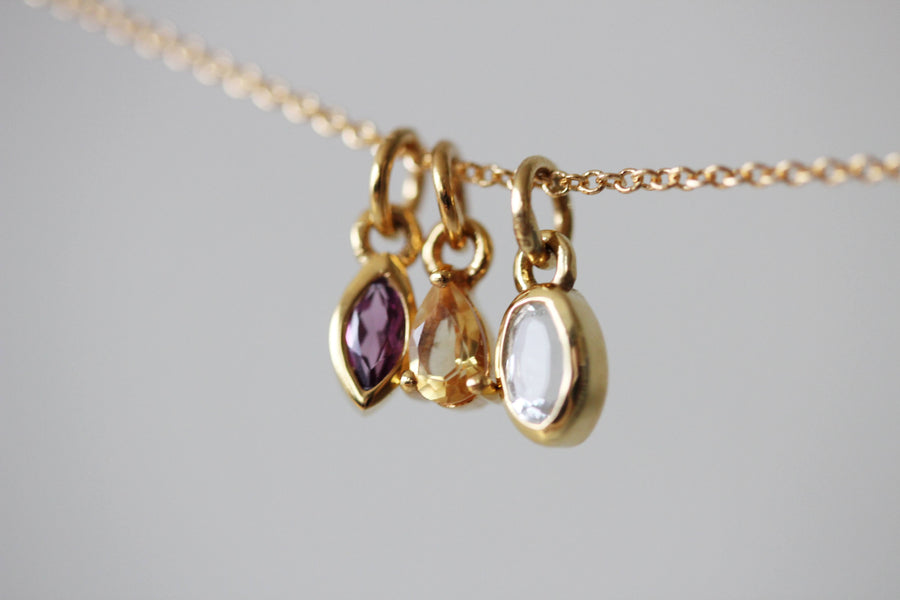 Mini White Topaz Oval Necklace