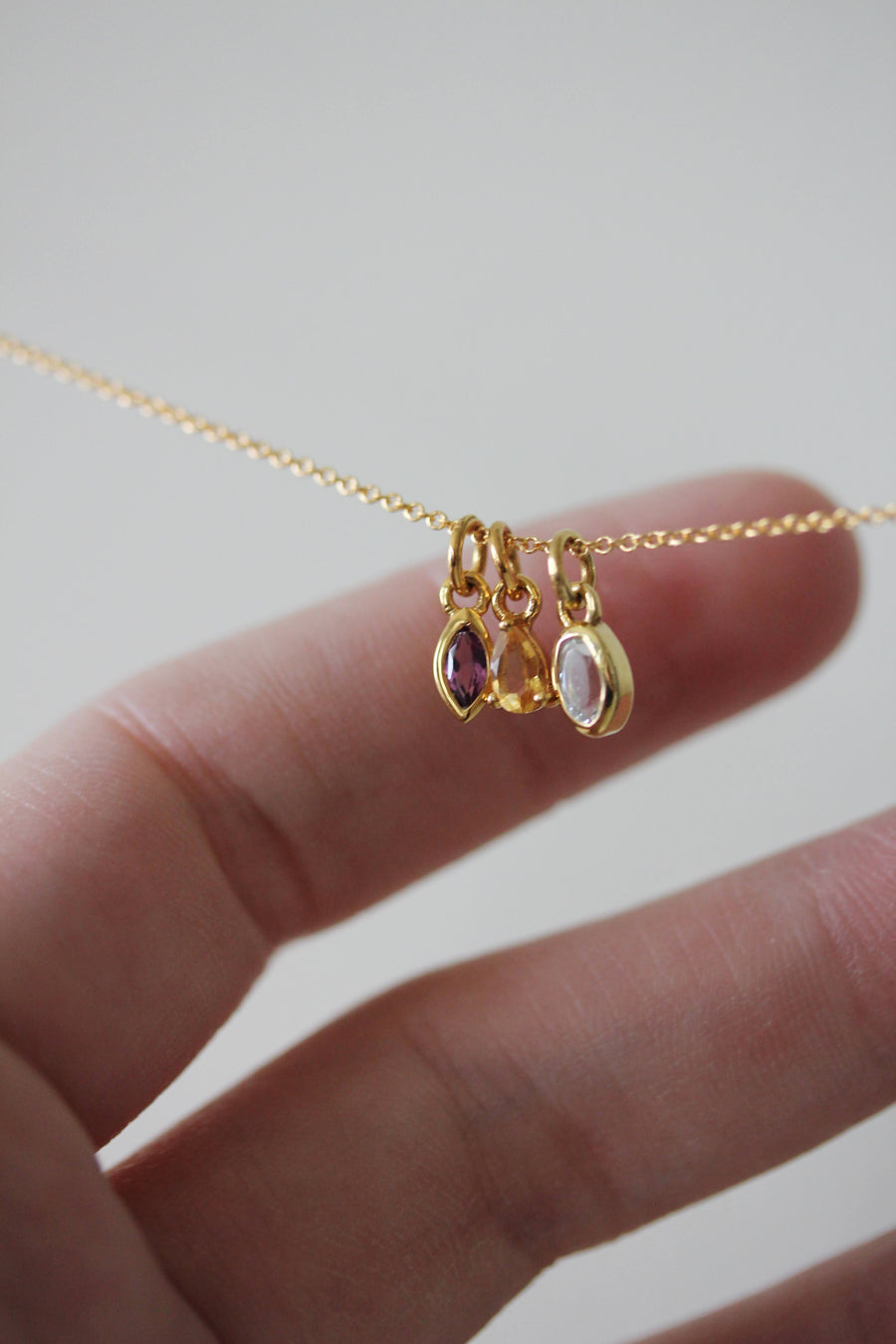 Mini White Topaz Oval Necklace