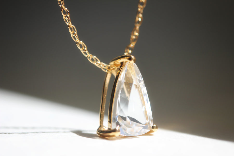 White Topaz Slider Necklace