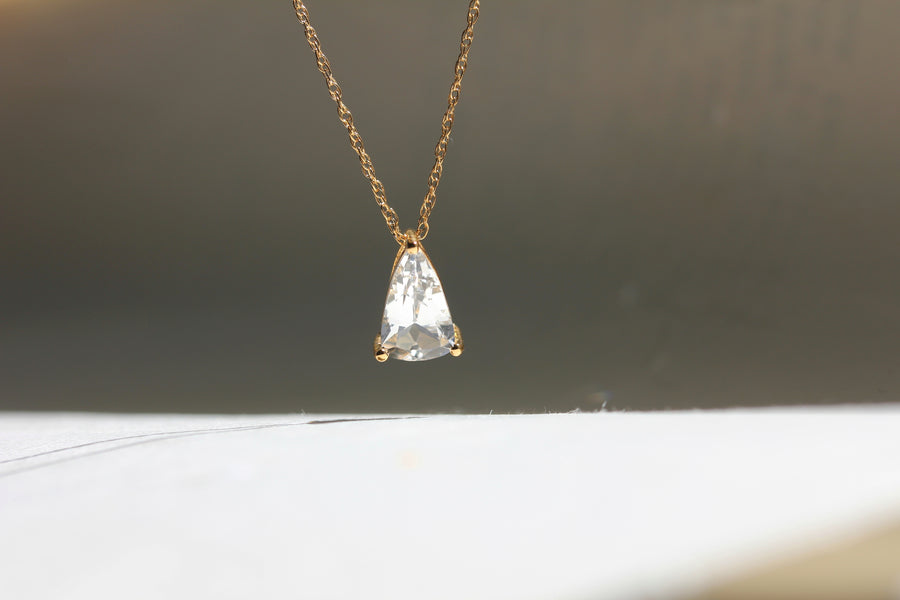 White Topaz Slider Necklace