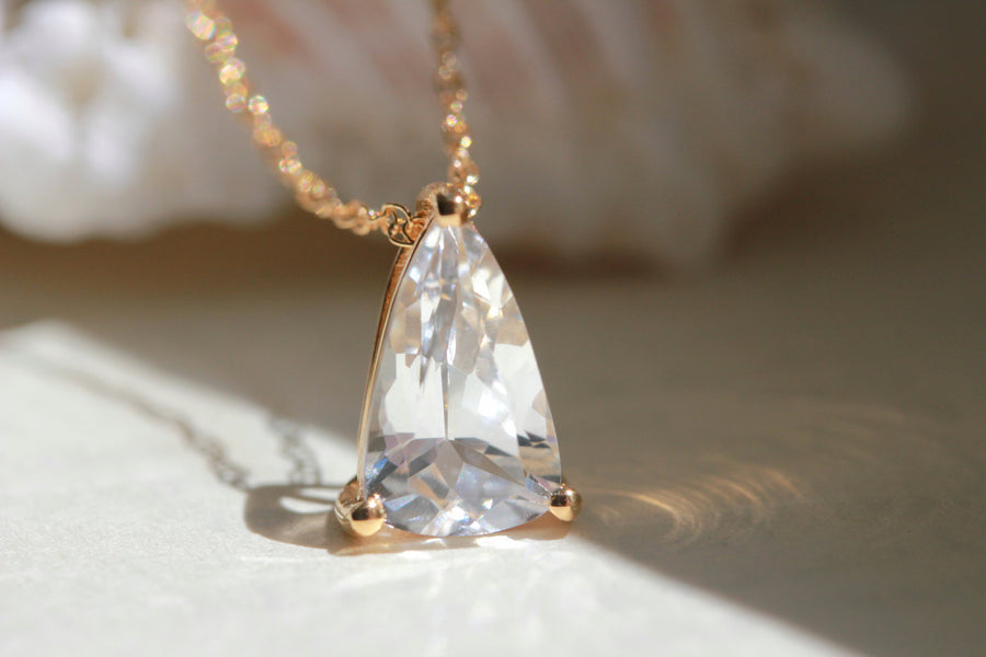 White Topaz Slider Necklace