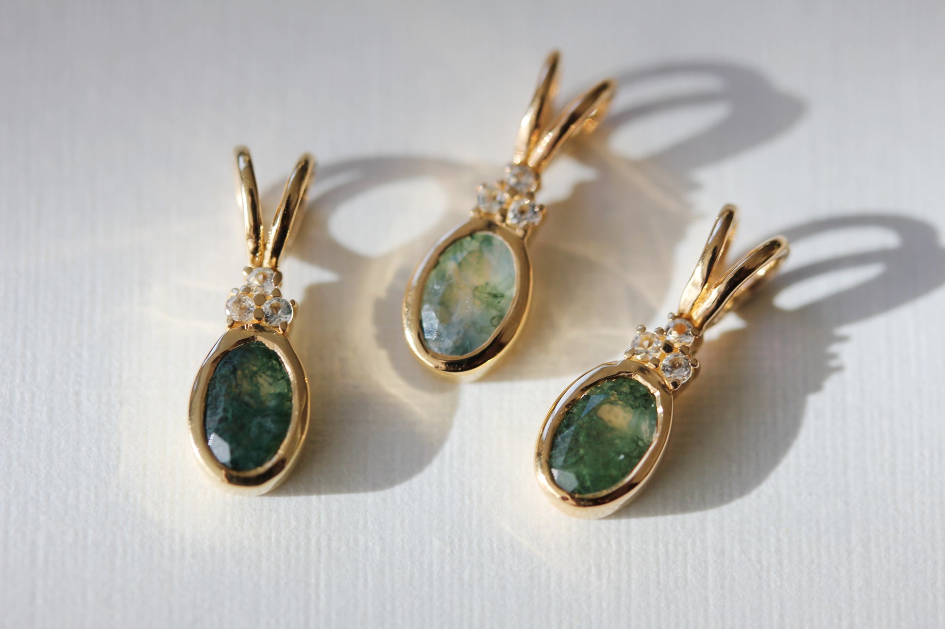 Aurora Necklace in Moss Agate