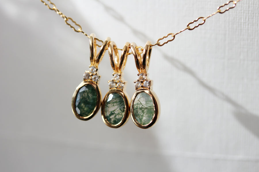 Aurora Necklace in Moss Agate *Limited Edition*