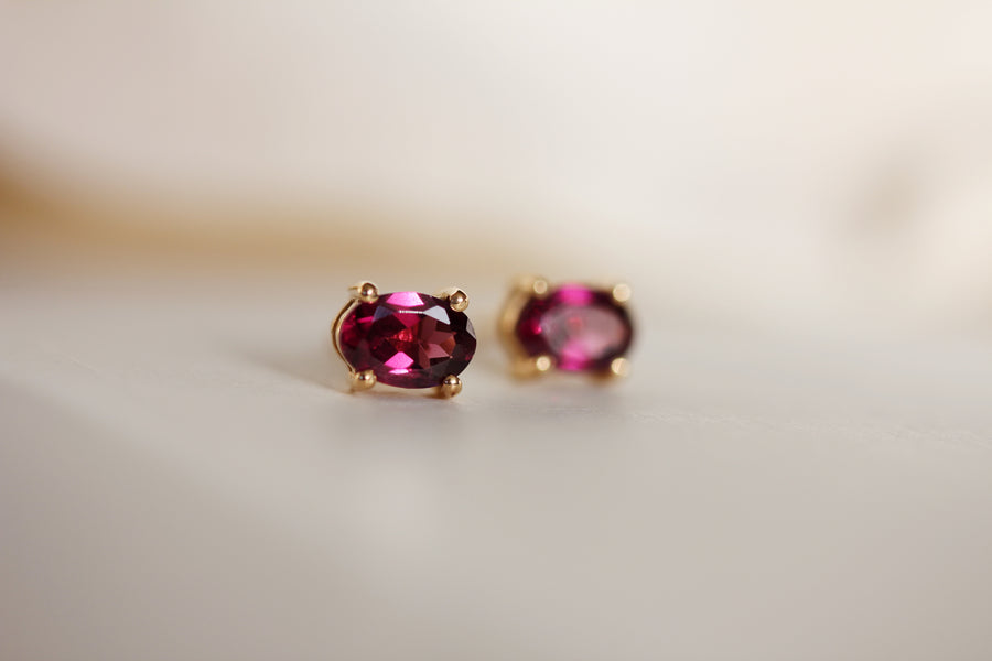 Rhodolite Ava Studs