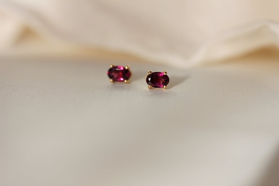 Rhodolite Ava Studs