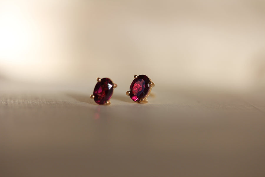 Rhodolite Ava Studs