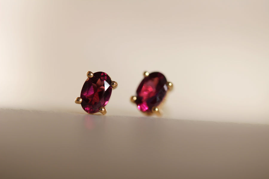 Rhodolite Ava Studs
