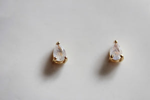 Moonstone Pear Studs