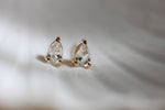 White Topaz Pear Studs