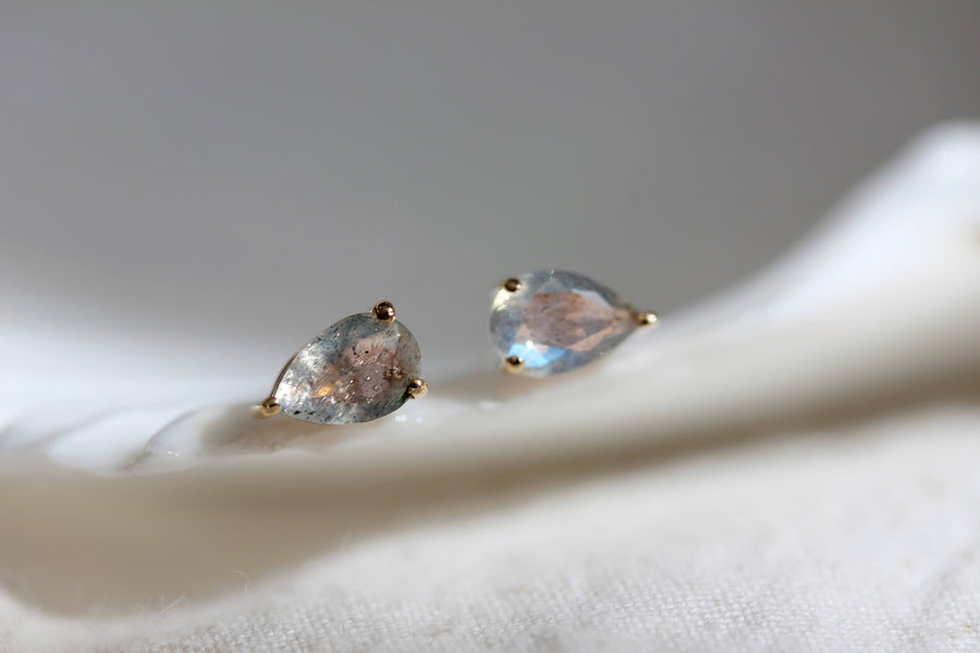 Labradorite Pear Studs