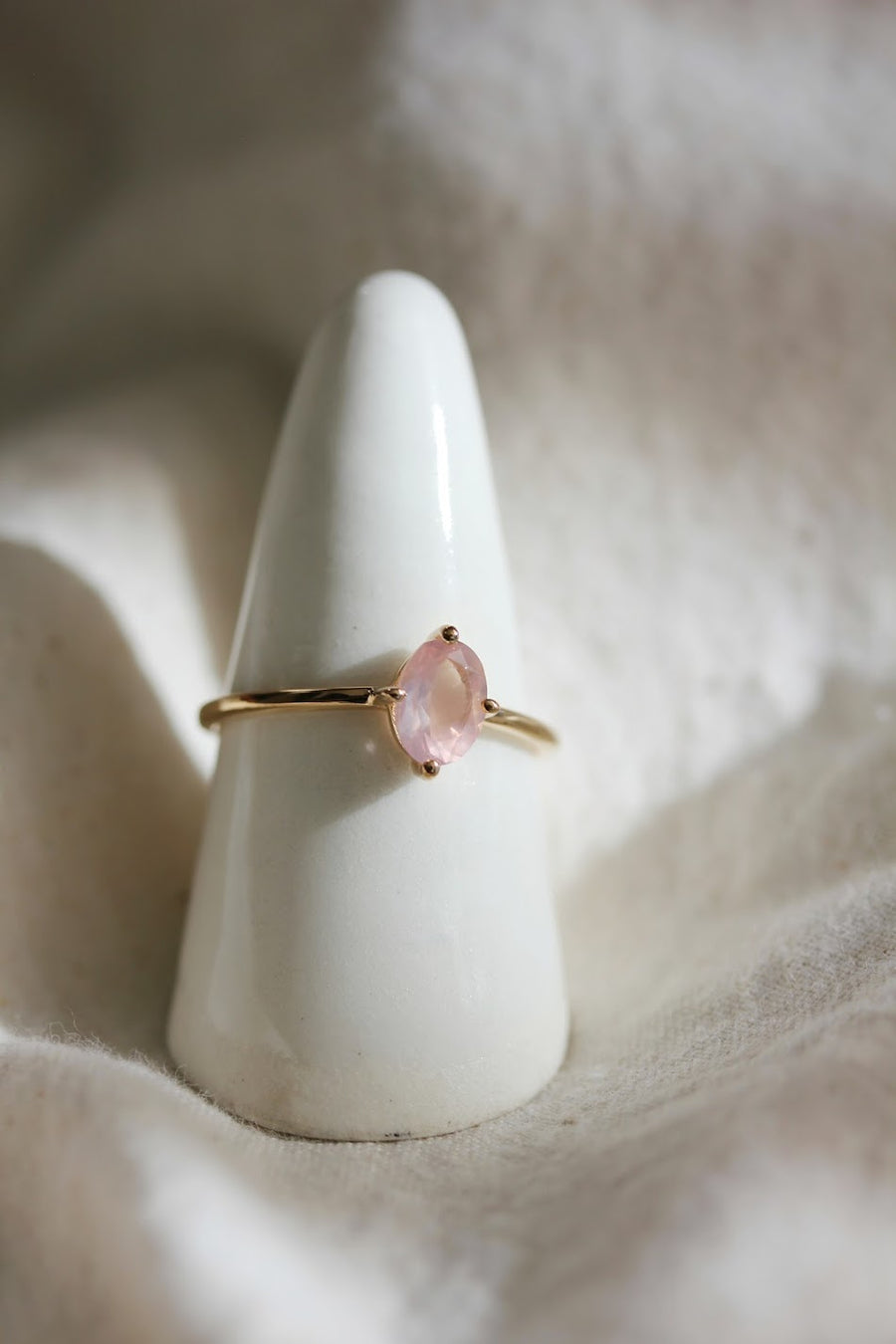 Ava Ring in Rose Quartz