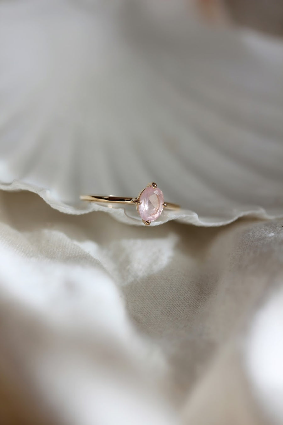 Ava Ring in Rose Quartz