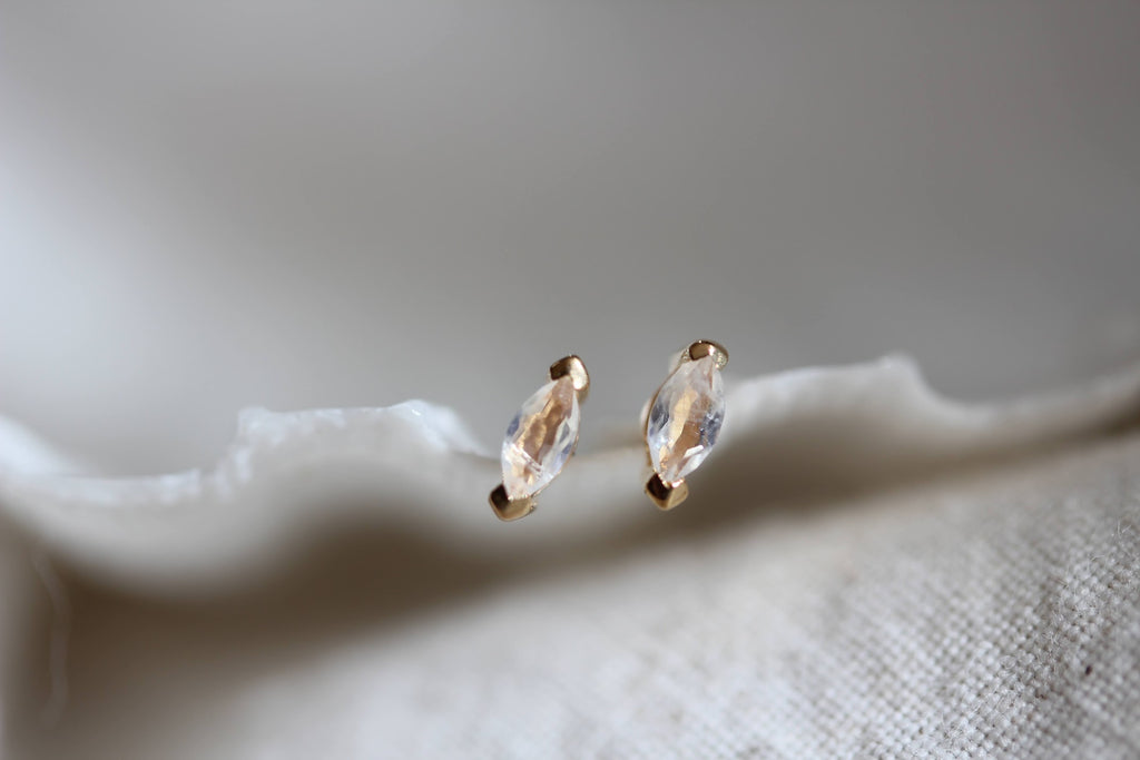 Moonstone Marquise Studs