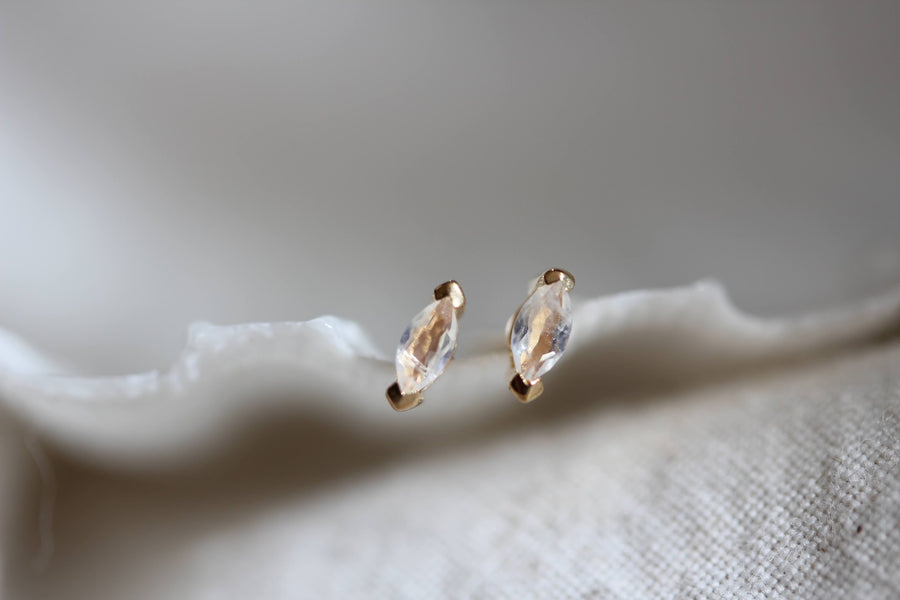 Moonstone Marquise Studs