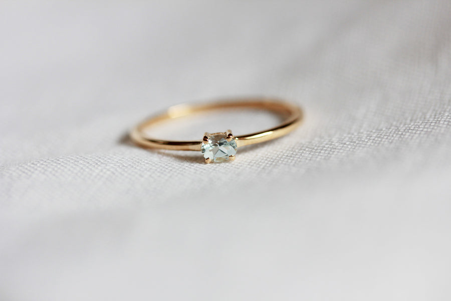 Mini Gem Stacking Ring in Aquamarine