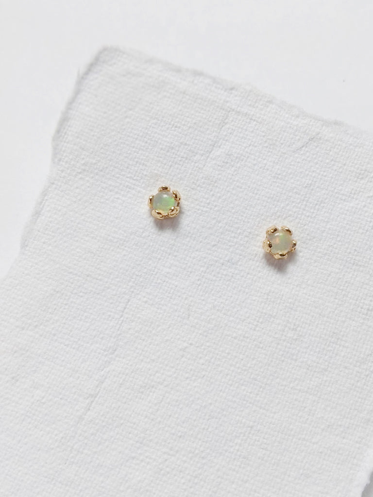 Tiny Opal Flower Studs